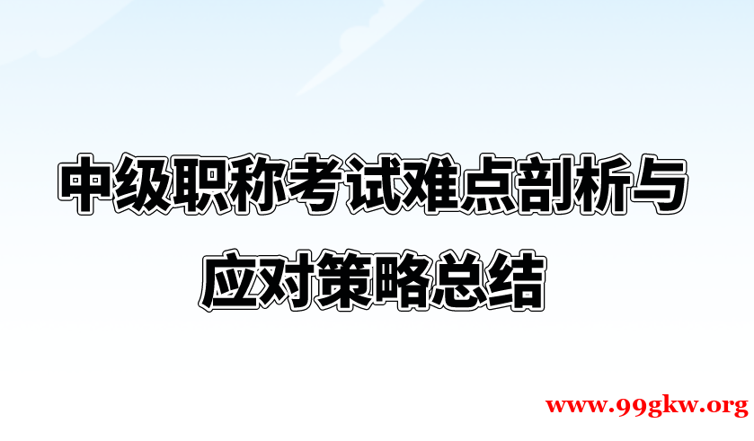 中级职称考试难点剖析与应对策略总结。