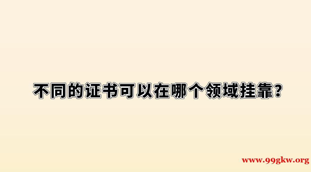 不同的证书可以在哪个领域挂靠？