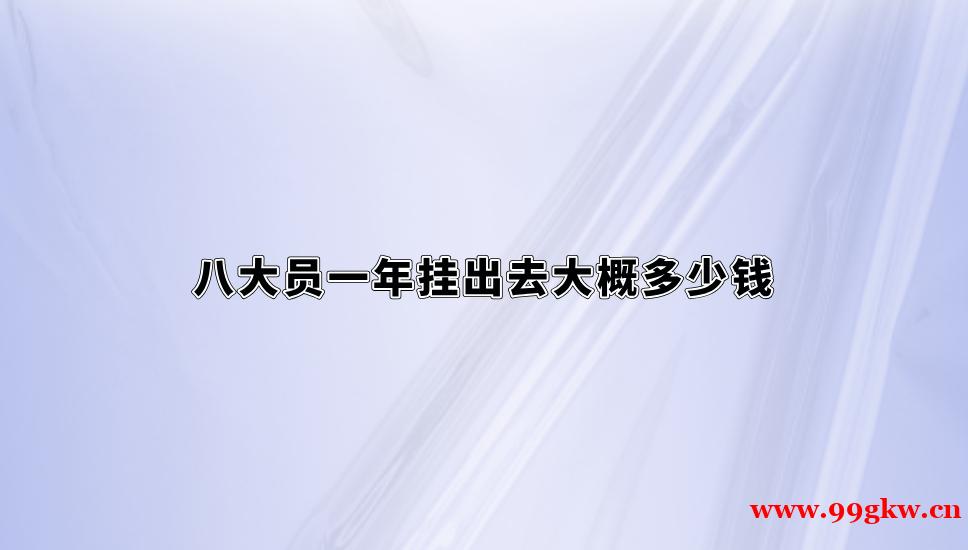 八大员一年挂出去大概多少钱