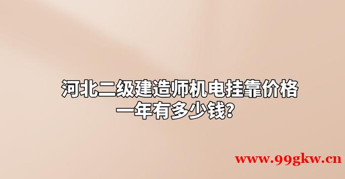 河北二级建造师机电挂靠价格一年有多少钱？