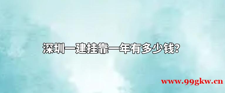 深圳一建挂靠一年有多少钱？