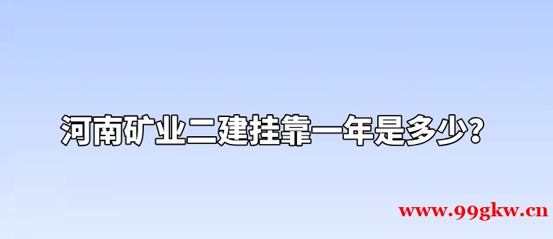 河南矿业二建挂靠一年是多少？